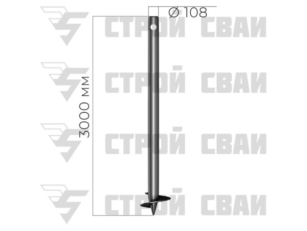 свая винтовая 108х3000 4 мм