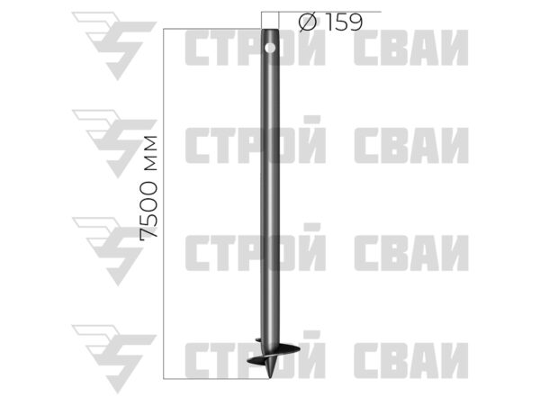 свая винтовая 159х7500 5 мм