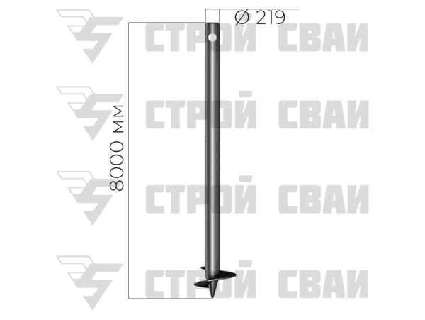 свая винтовая 219х8000 6 мм