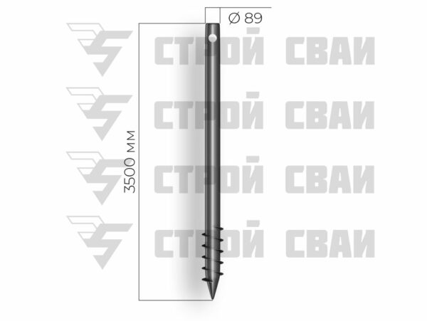 свая шуруп 89х3500 мм