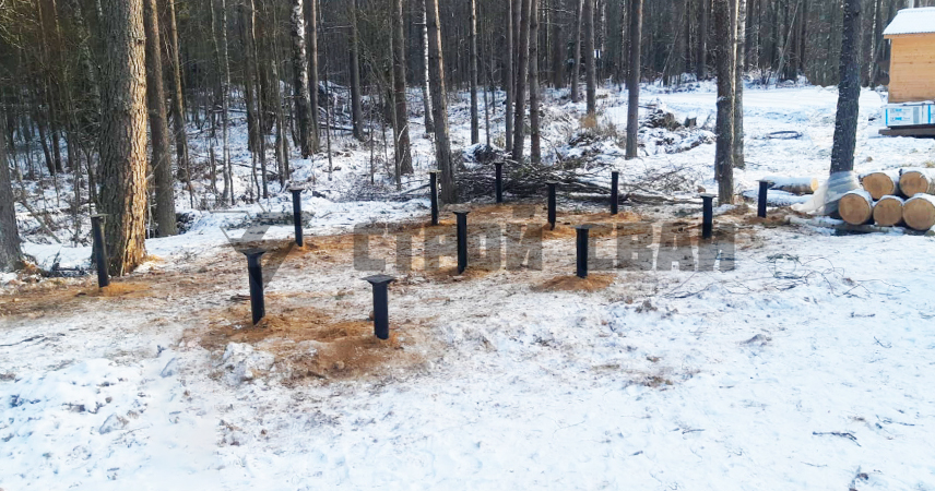 Установка фундамента из винтовых свай 108*3000*3,5 мм в ДНП Лисичкино ...
